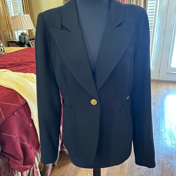Smythe Duchess Black Blazer with Gold Button Size 12 - Picture 1 of 6